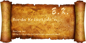 Borda Krisztián névjegykártya